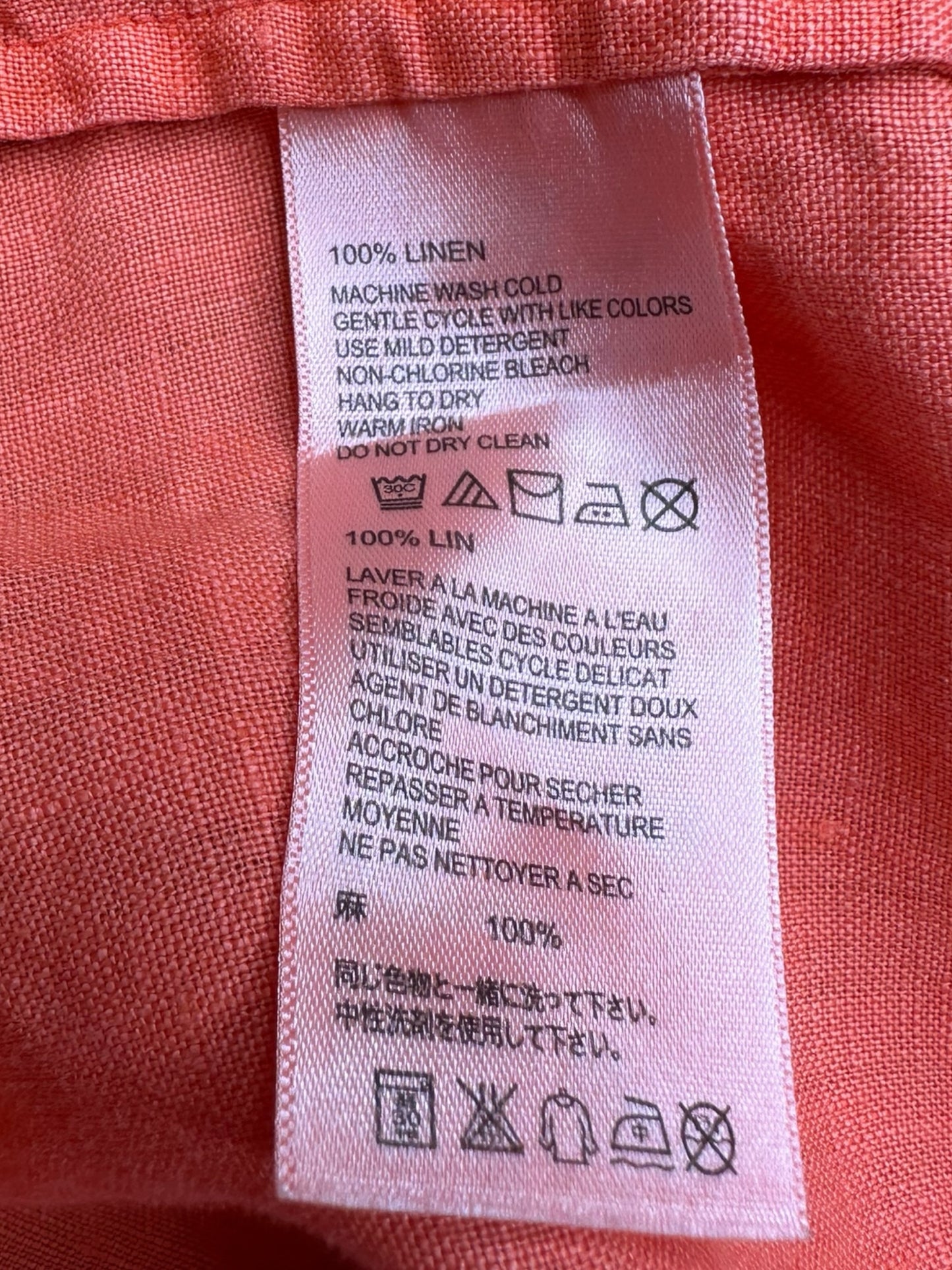 Tommy Bahama Coral 100% Linen Midi Dress Size XL