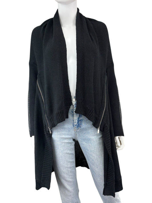 Stella Carakasi Black Cotton Sweater Cardigan Size XS