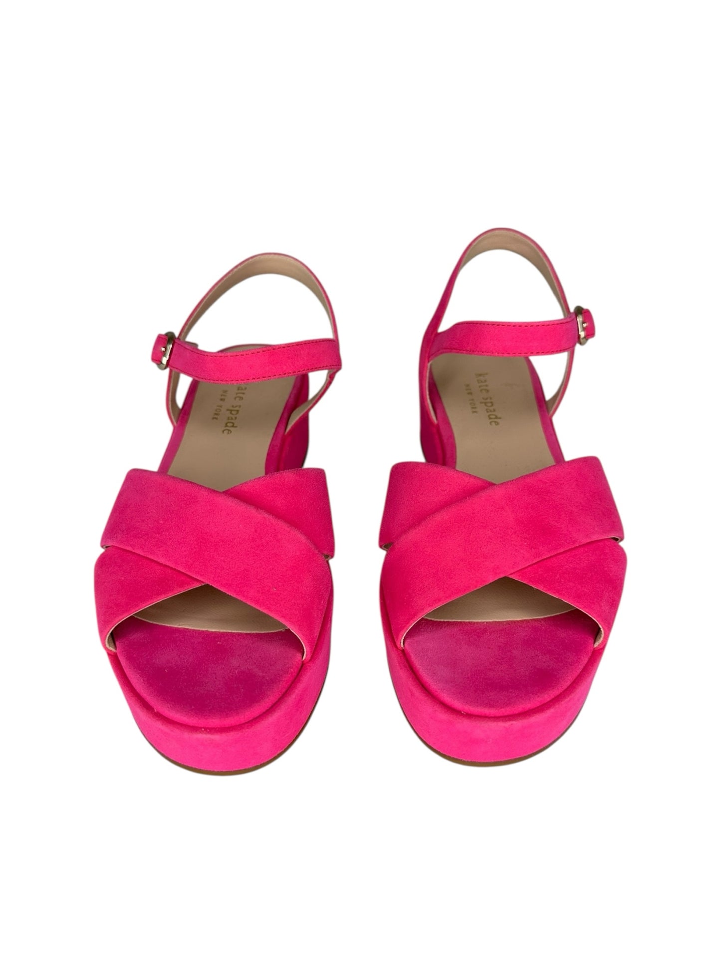 Kate Spade New York Pink Bunton Suede Platform Sandals Size 6