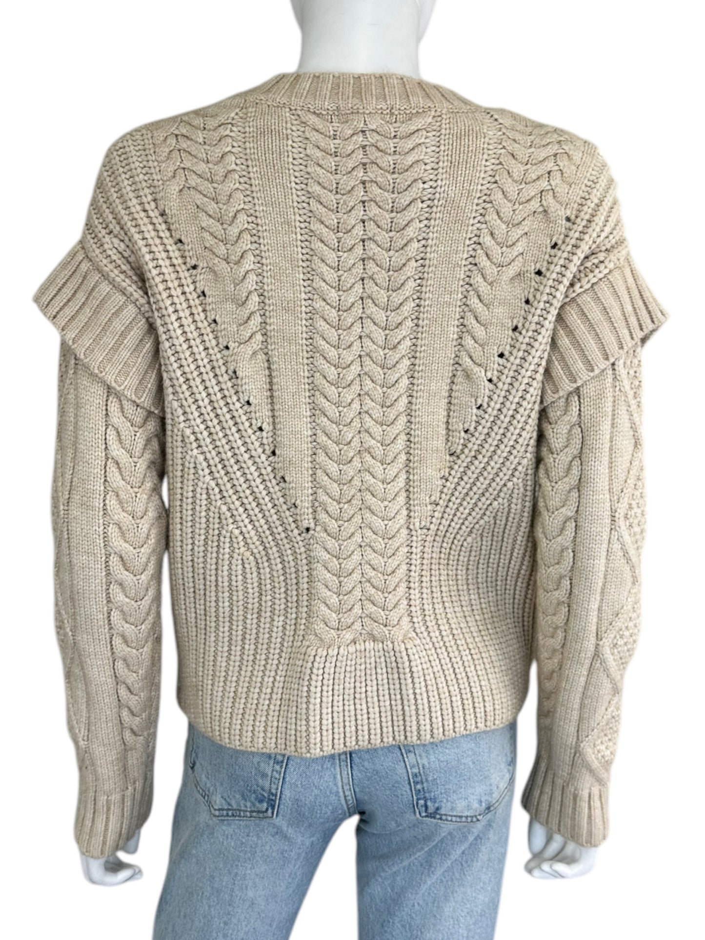Jamison Tan Cable Knitted Sweater Size S