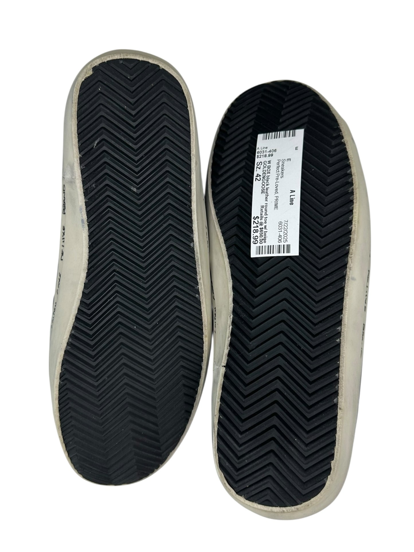 GOLDENGOOSE Black Super-Star Leather Sneakers Size 42