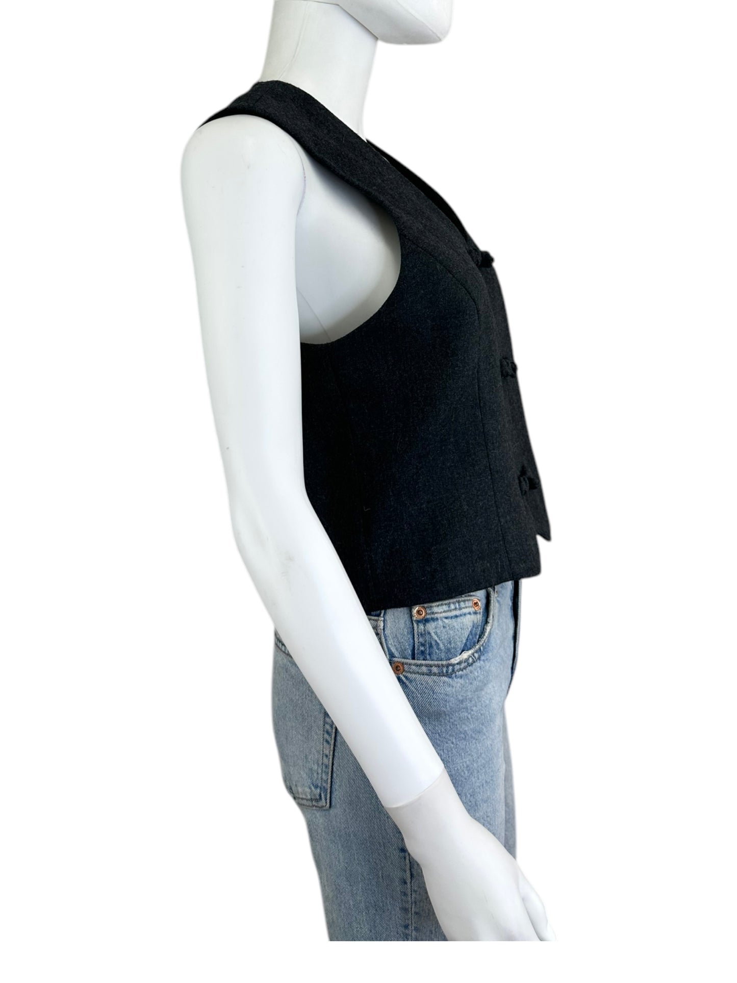 LANDS' END 100% Wool Gray Vest Size 6
