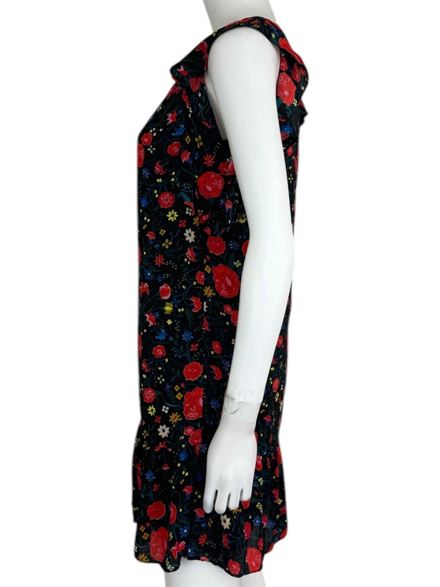 J. Crew Black Floral Mini Dress Size XS