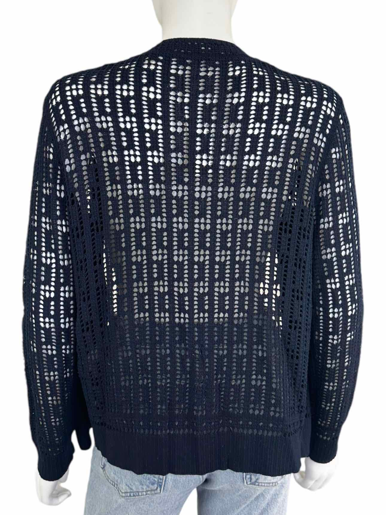 ELIE TAHARI Navy Knit Cardigan Size M