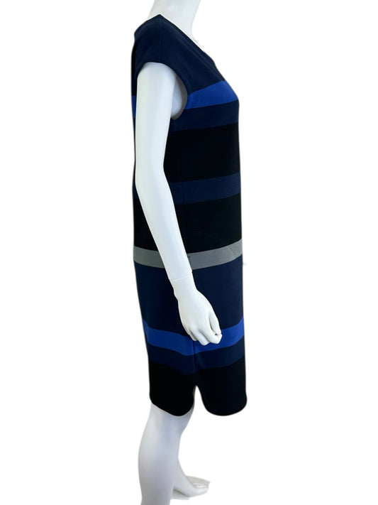 MAX STUDIO Black Striped Casual Dress Size S