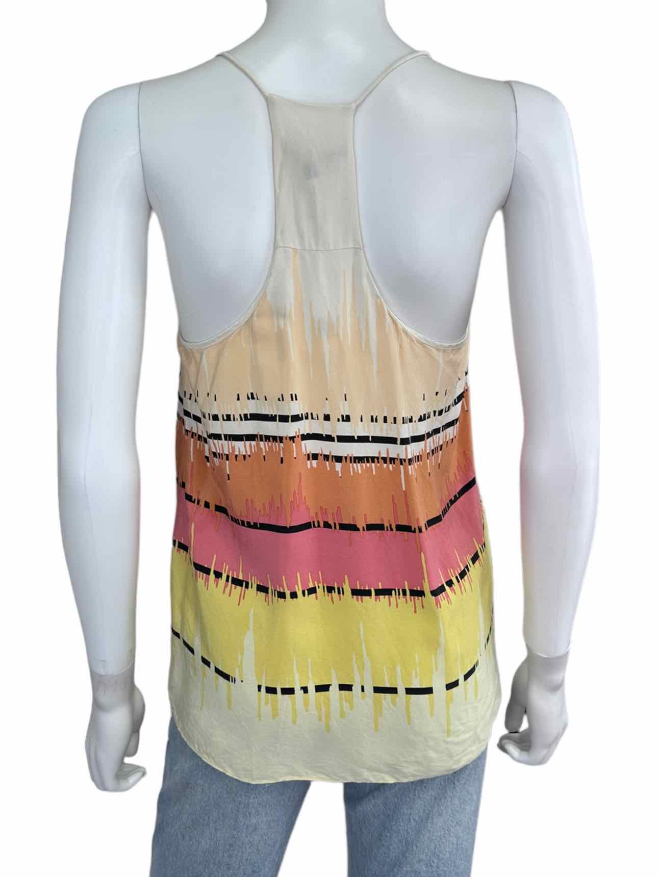 tibi Striped Silk Print Tank Size 8