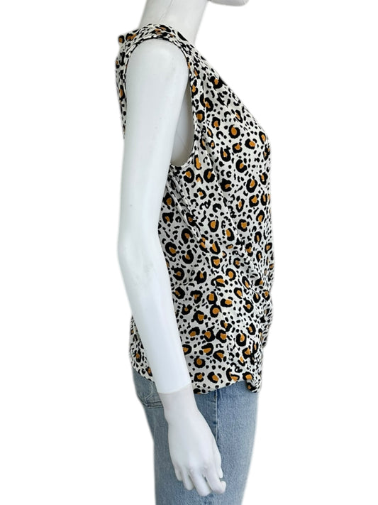 TAHARI NWT Snow Leopard Wrap Top Size M