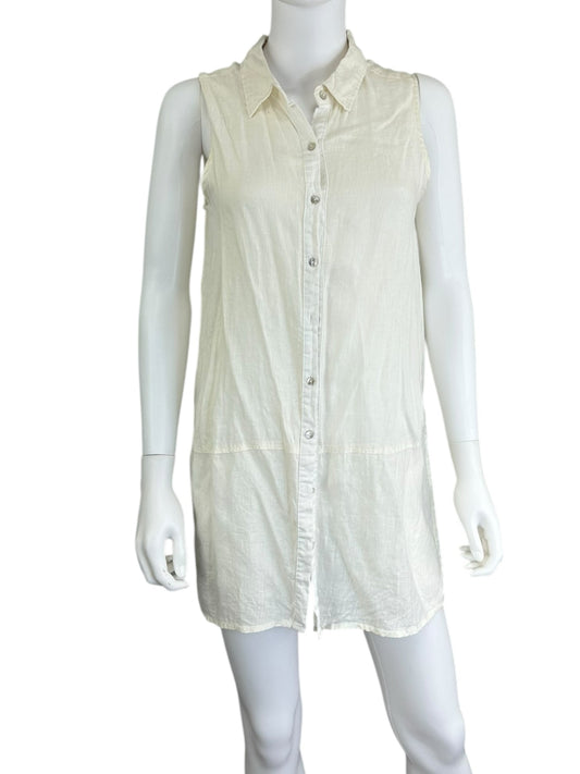 TAHARI White 100% Linen Mini Dress Size S