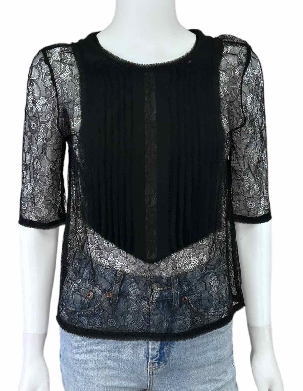 BCBGMAXAZRIA Black Lace Top Size XS