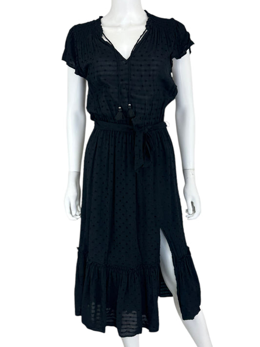 PAIGE Black Casual Midi Dress Size S
