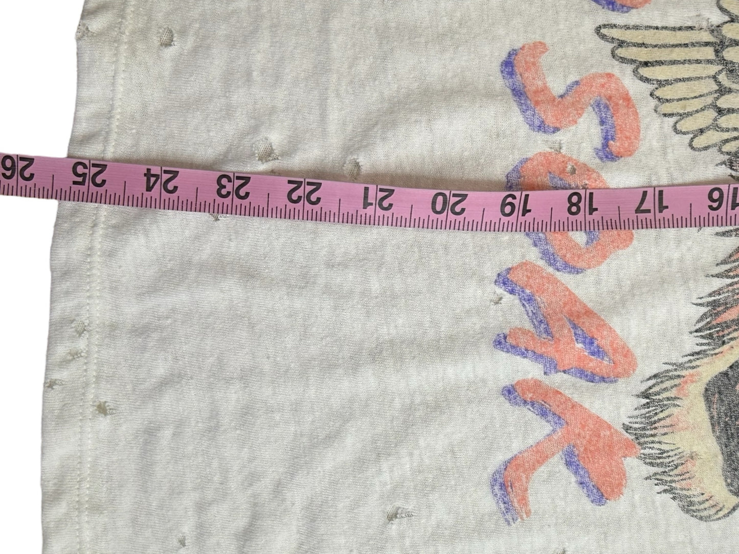 Lauren Moshi Distressed Bess If I Roar Graphic Tee Size XS