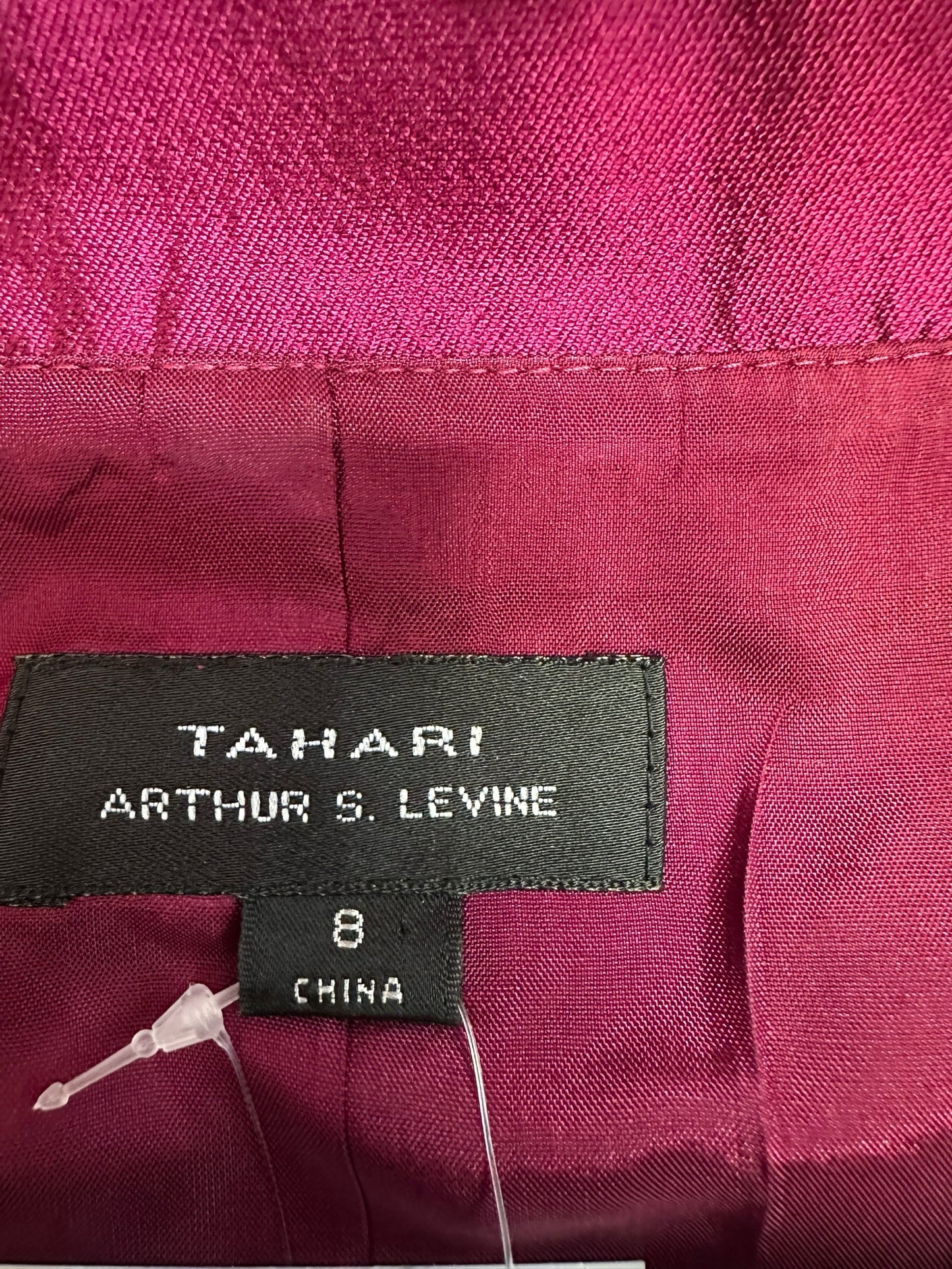 TAHARI Plum Midi Dress With Belt Size 8