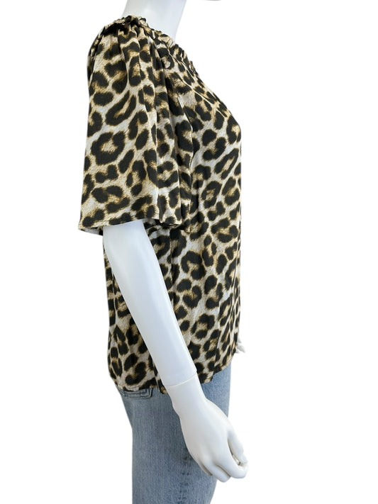 velvet BY GRAHAM & SPENCER Leopard Blouse Size S
