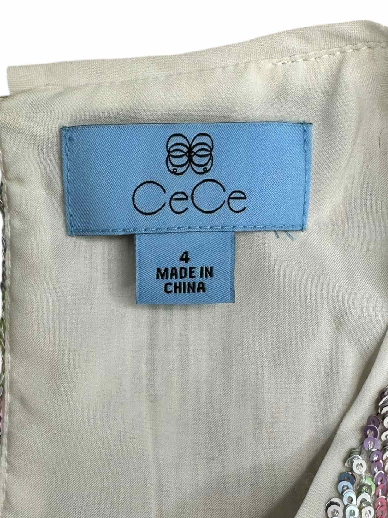 CeCe NWT Rainbow Sequin Blouse Size 4