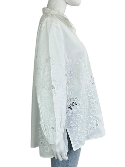 JOHN MARK NWT White Embroidered Button Down Shirt Size XL
