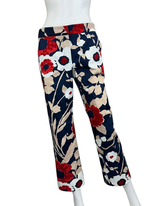 TRINA TURK Navy Floral Print Pants Size 2