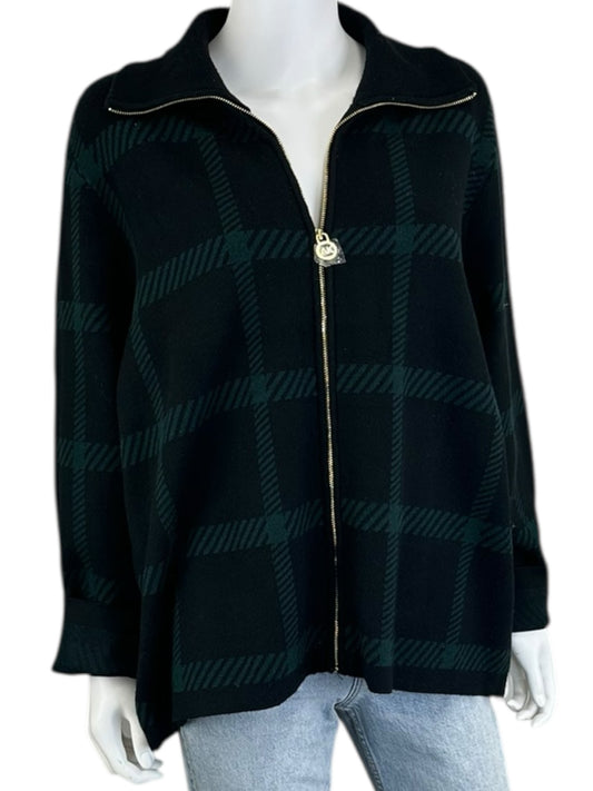 Anne Klein Plaid Knit Jacket Size XL
