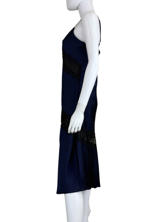House of Harlow 1960 Navy Satin Slip Dress Size M