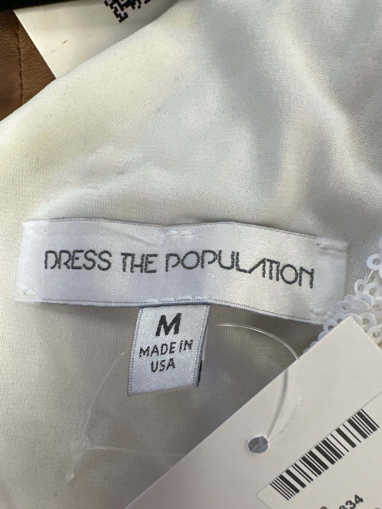 DRESS THE POPULATION White Sequined Romper Size M