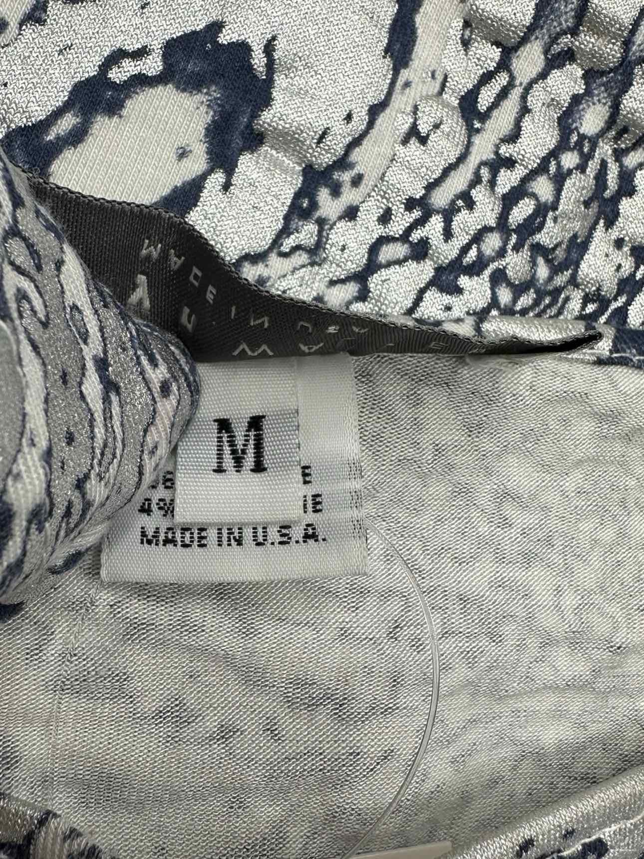 bryn walker Blue Metallic Print Tunic Size M