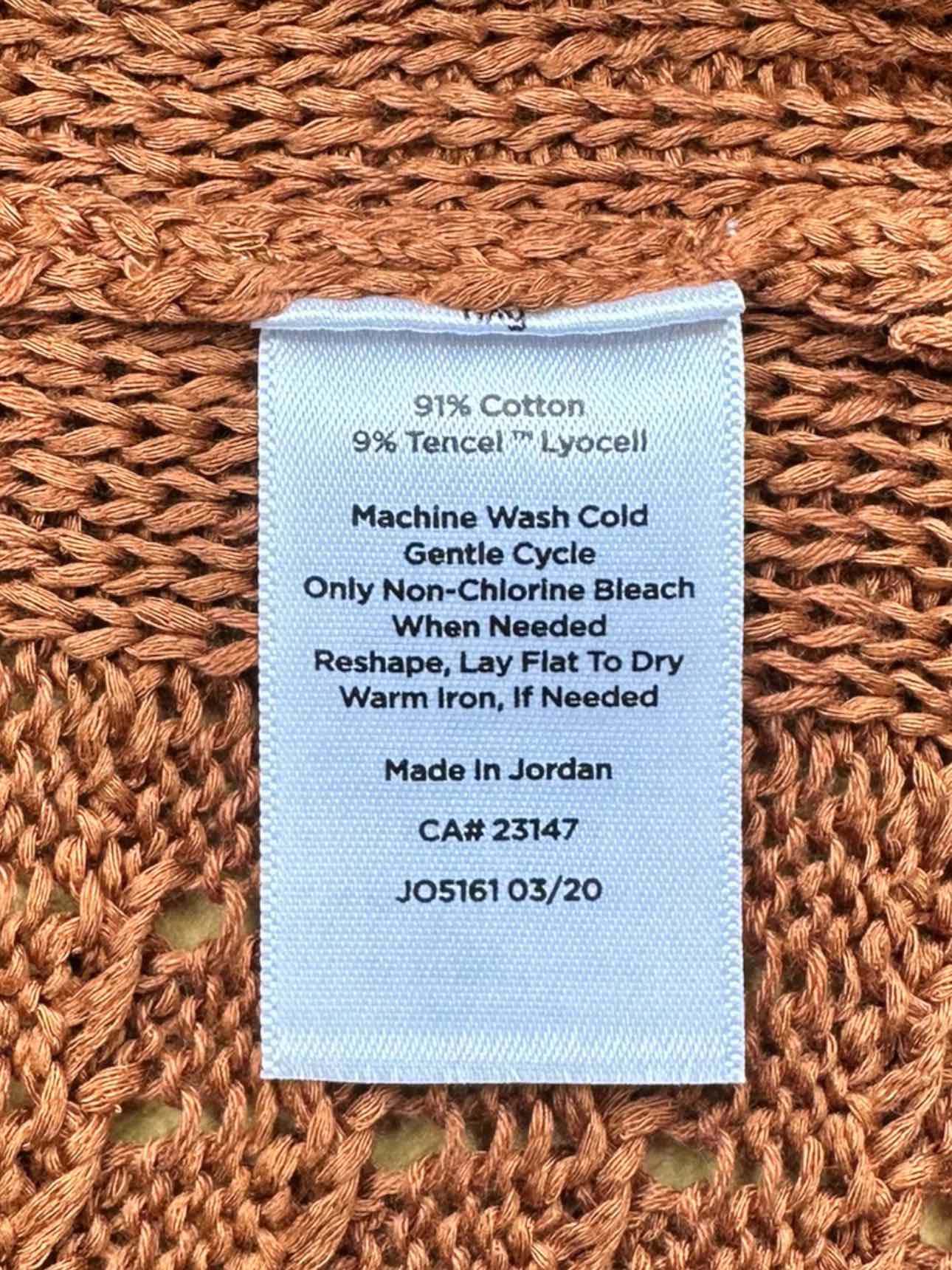 Talbots Rust Cotton Sweater Size M