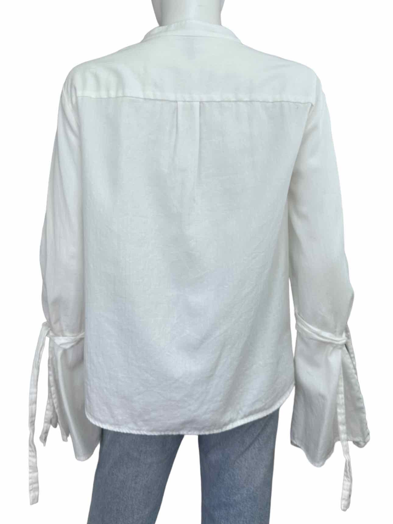 BCBGMAXAZRIA White 100% Cotton Button-Down Shirt Size M