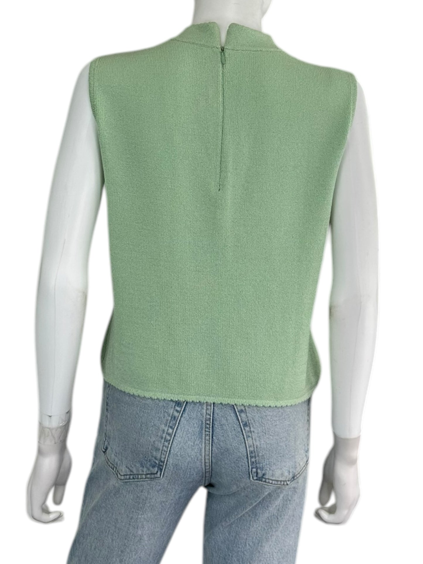 St. John Light Green Knit Tank Size S