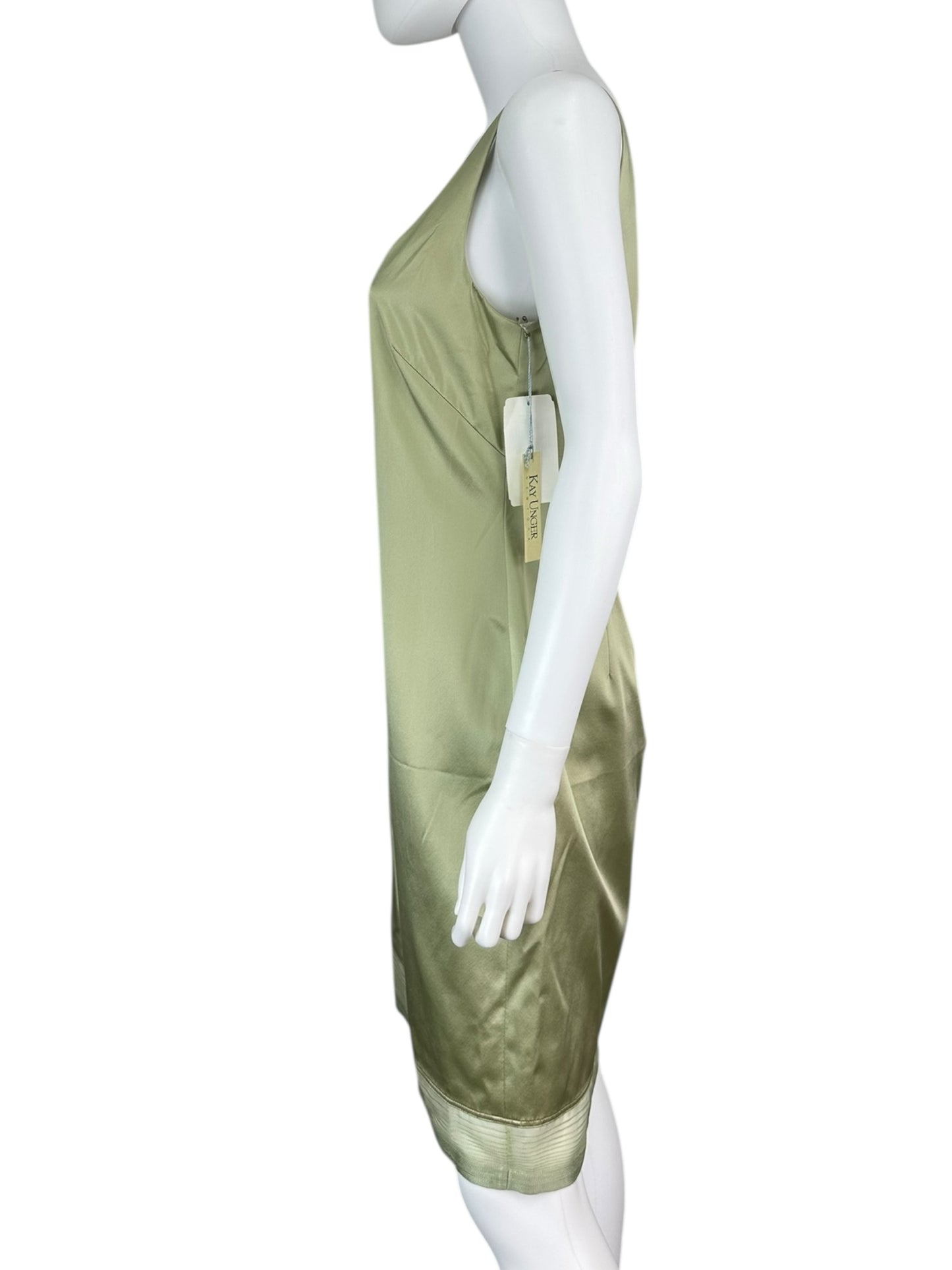 Kay Unger NWT Green Silk Cocktail Dress Size 8