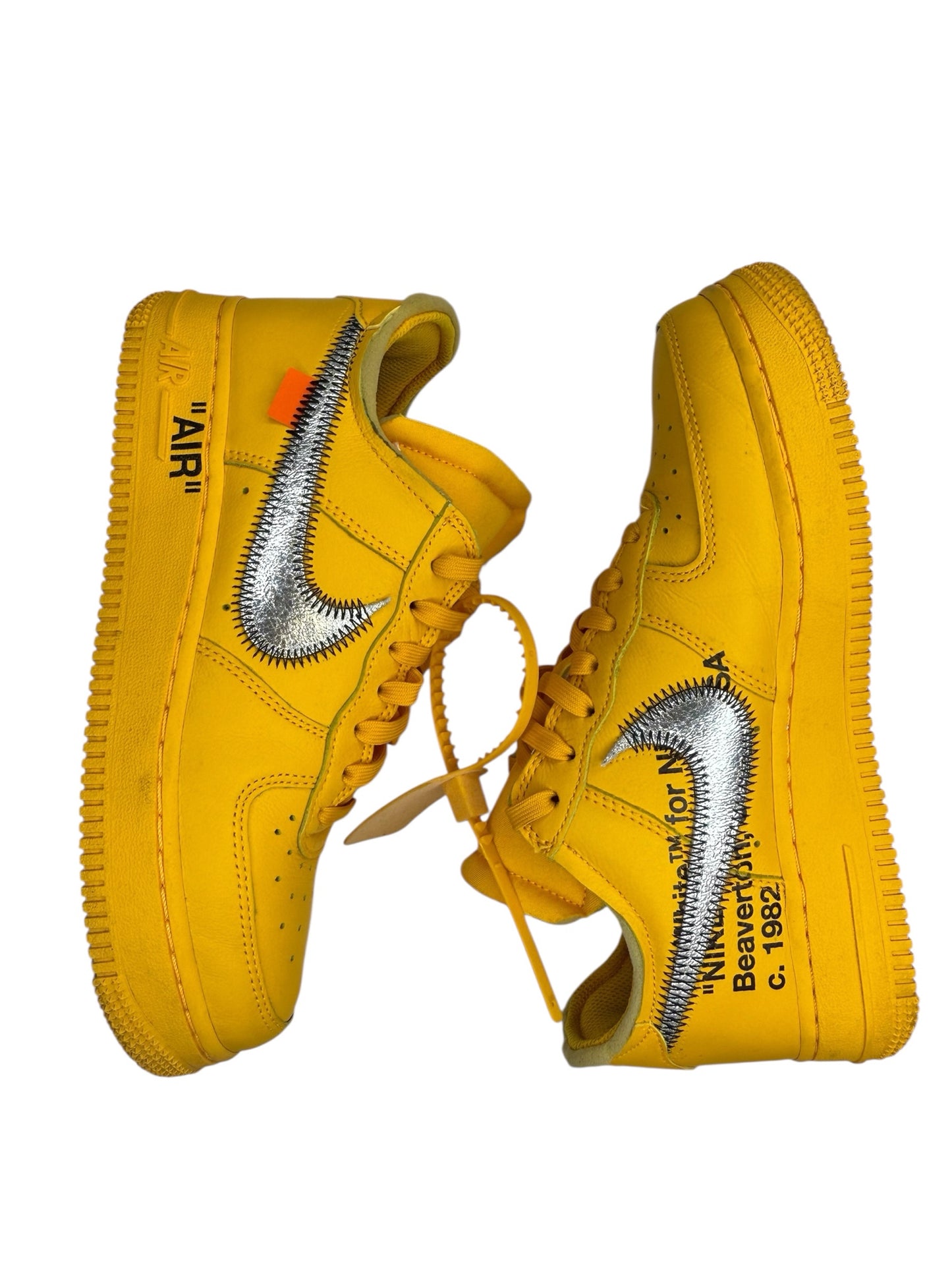 Nike x OFF WHITE Yellow Air Force 1 Low Sneakers Size 7