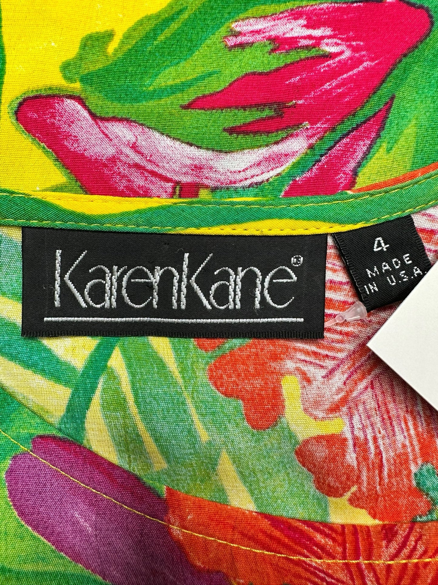 Vintge Karen Kane Tropical Floral Print Top Size 4