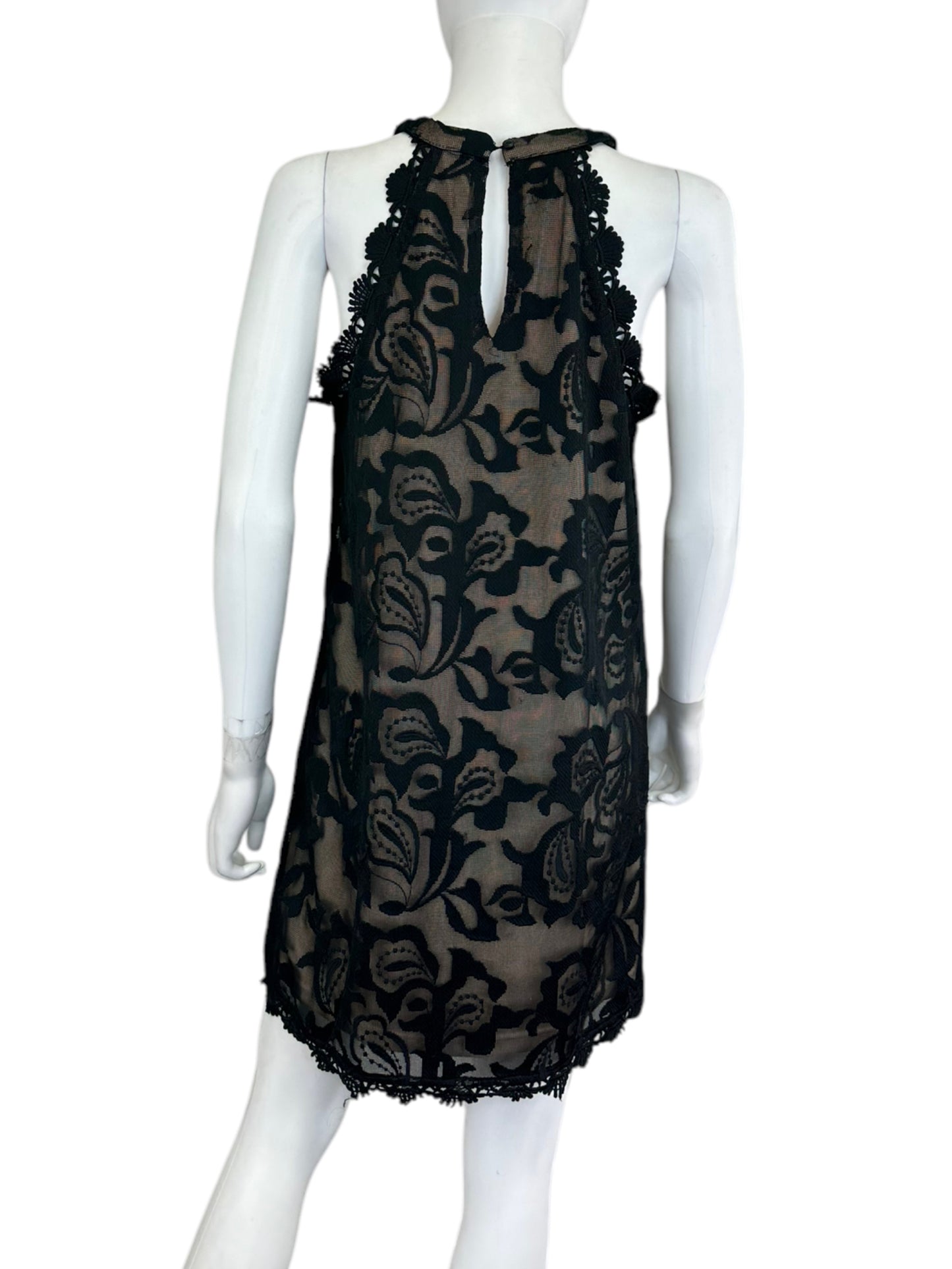 SKIES ARE BLUE NWT Black Lace Mini Dress Size M