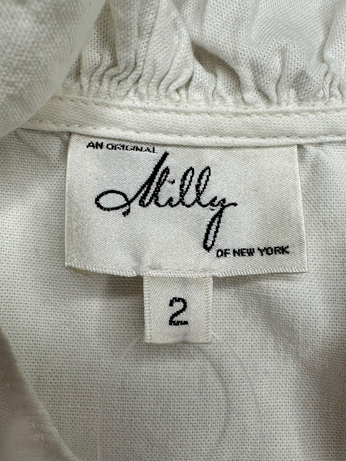 milly White Wrap Ruffle Blouse Size 2