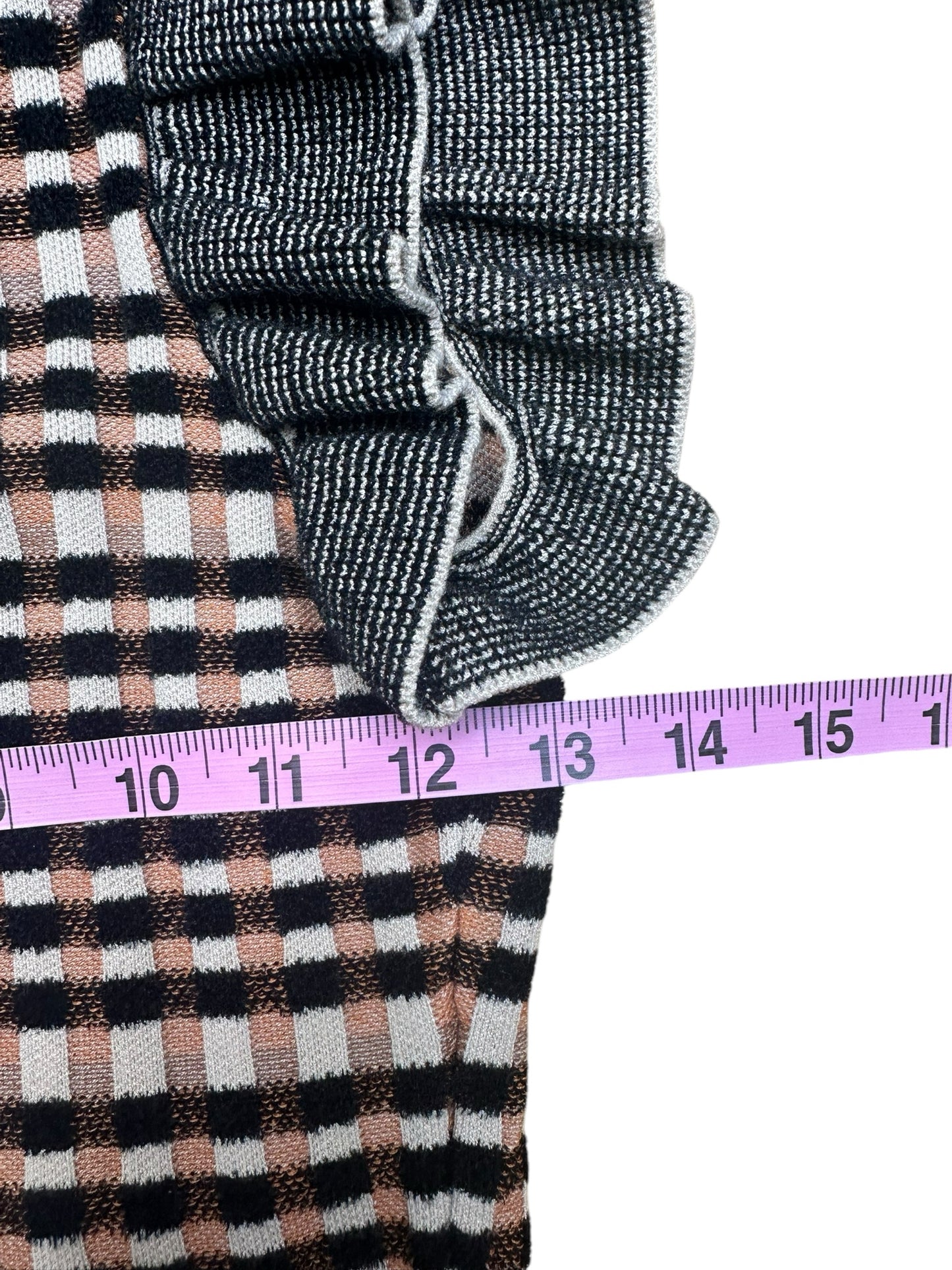 ULLA JOHNSON Brown Plaid Sweater Top Size S