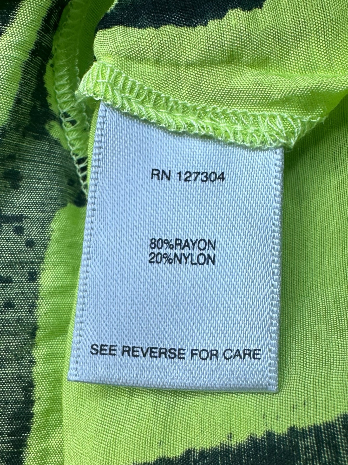 JOHN MARK NWT Neon Green Tunic Button Down Shirt Size L