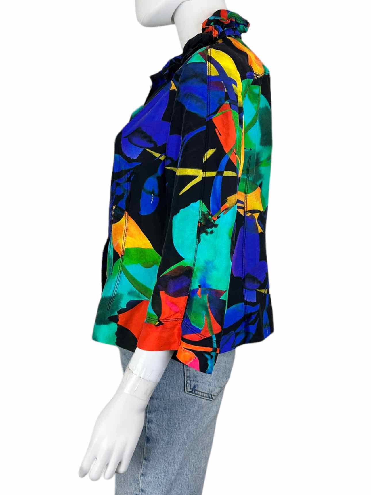 CARLISLE Multi-colored 100% Silk Print Jacket Size 12