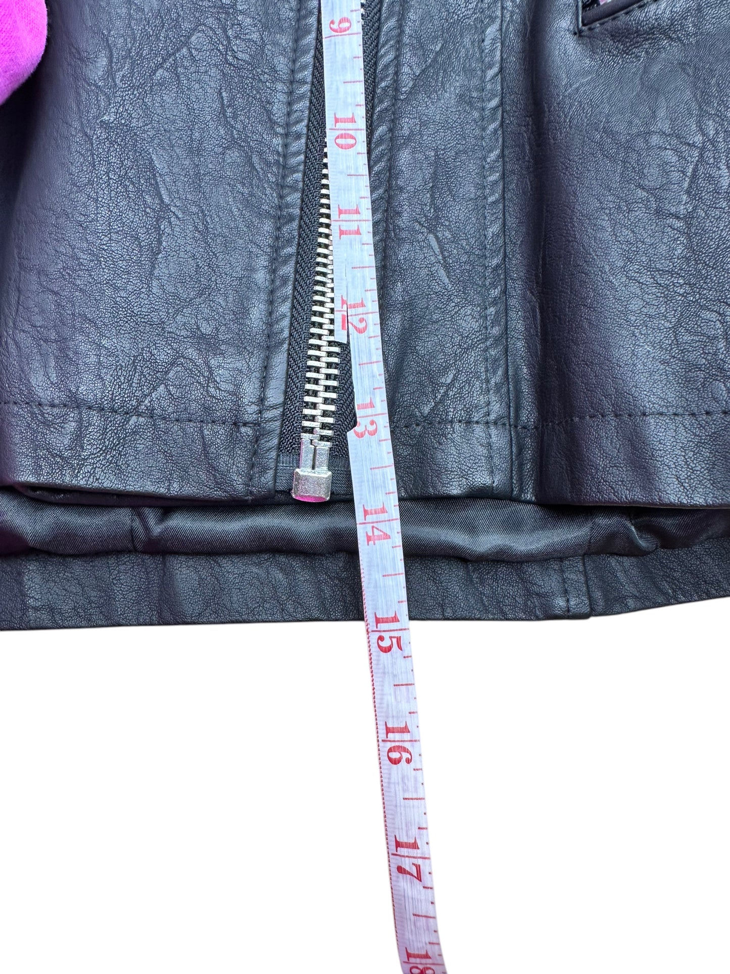 KUT from the Kloth Black Faux Leather Moto Jacket Size S