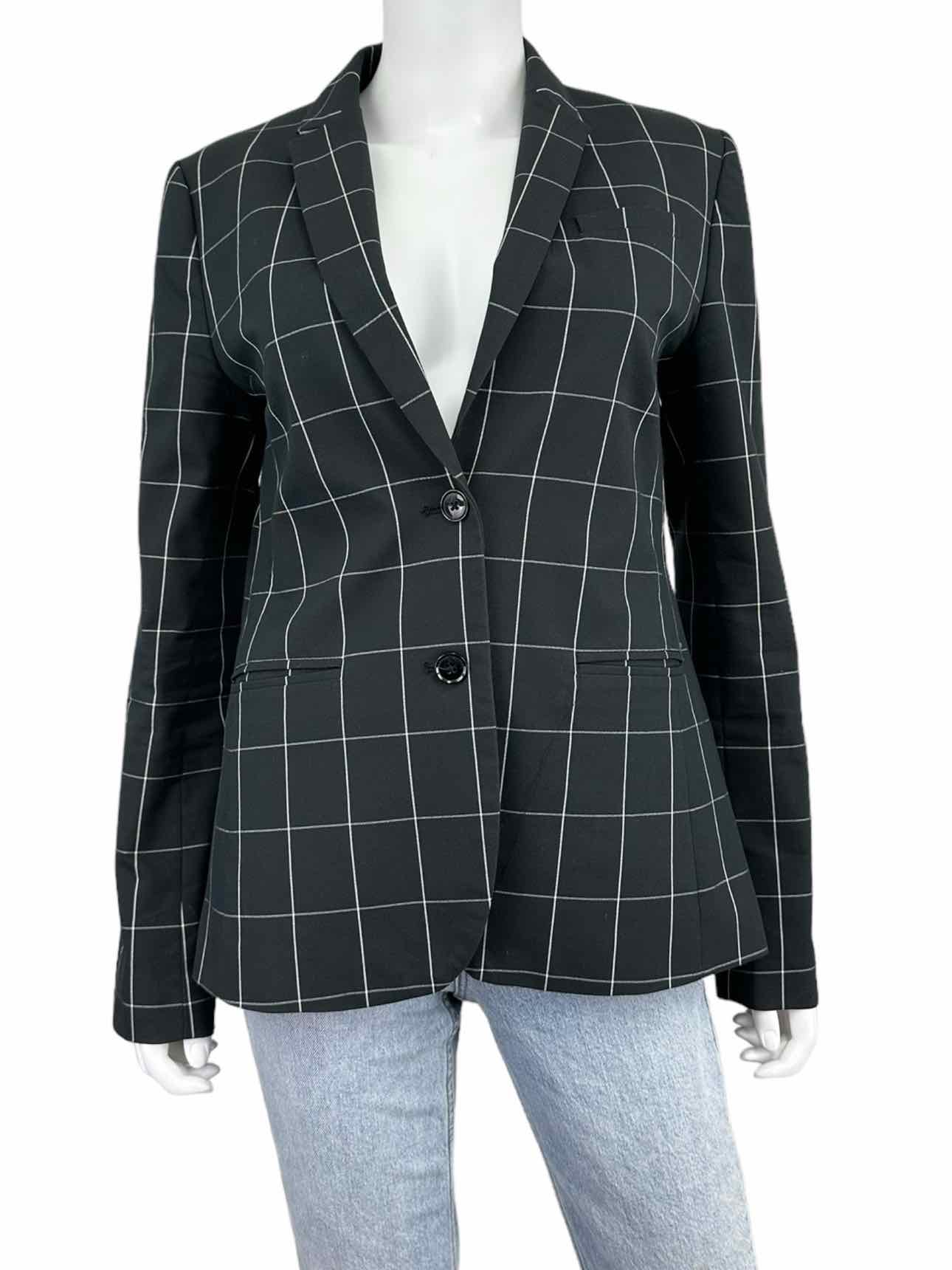BANANA REPUBLIC Black Plaid Blazer Size 6