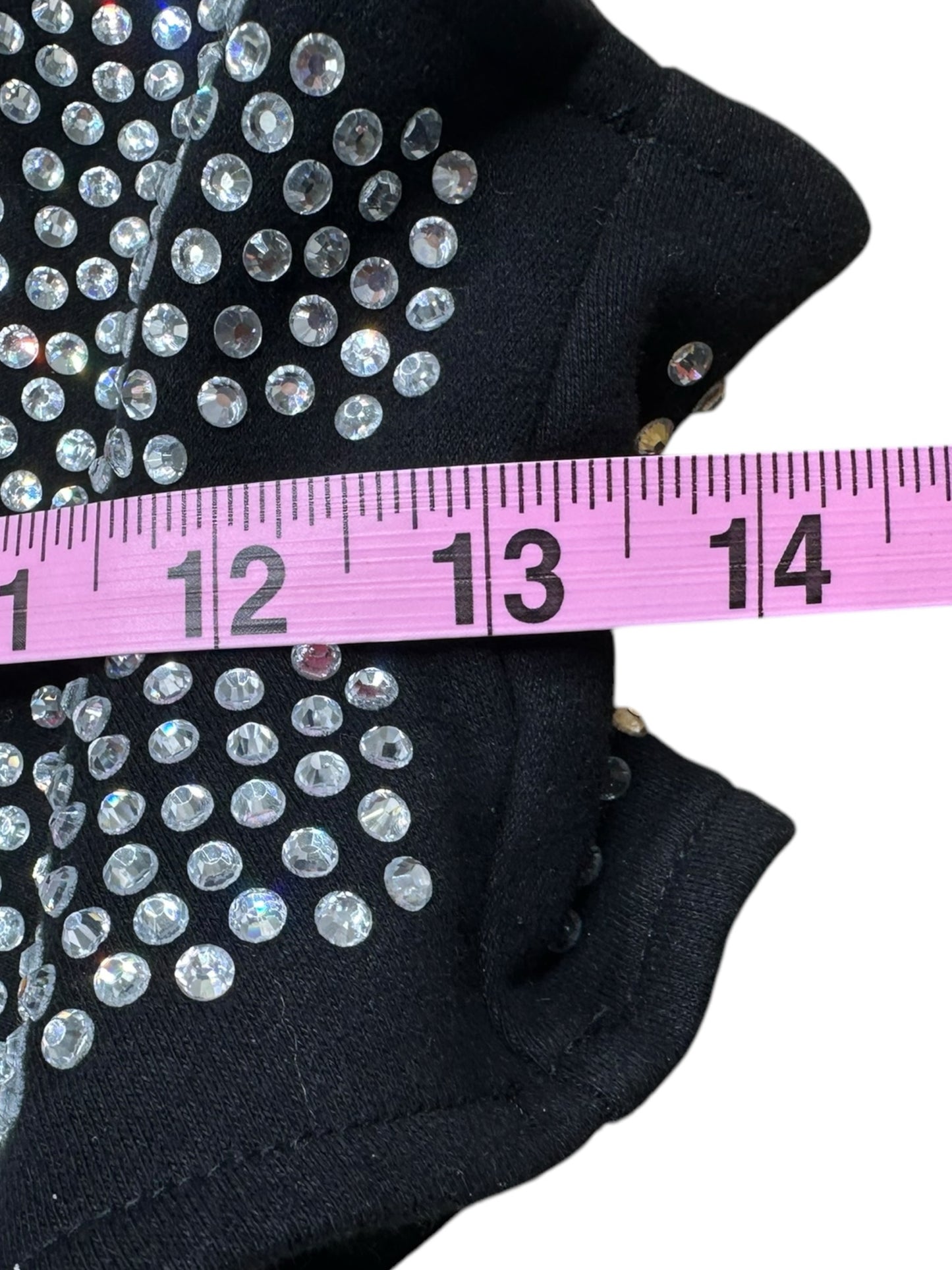 Queen of Sparkles Black Rhinestone Two Piece Set Size XS