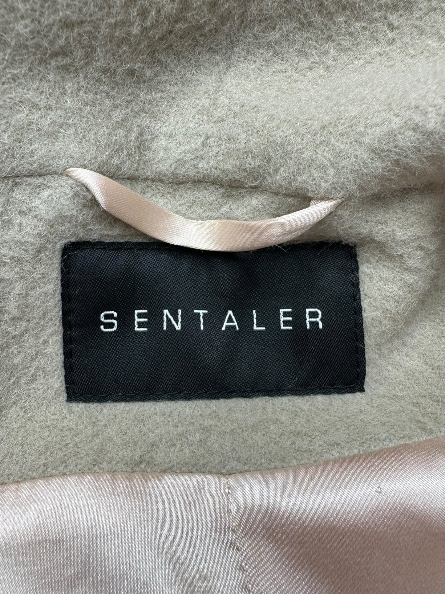 SENTALER Tan Alpaca Wool Trench Coat Size M