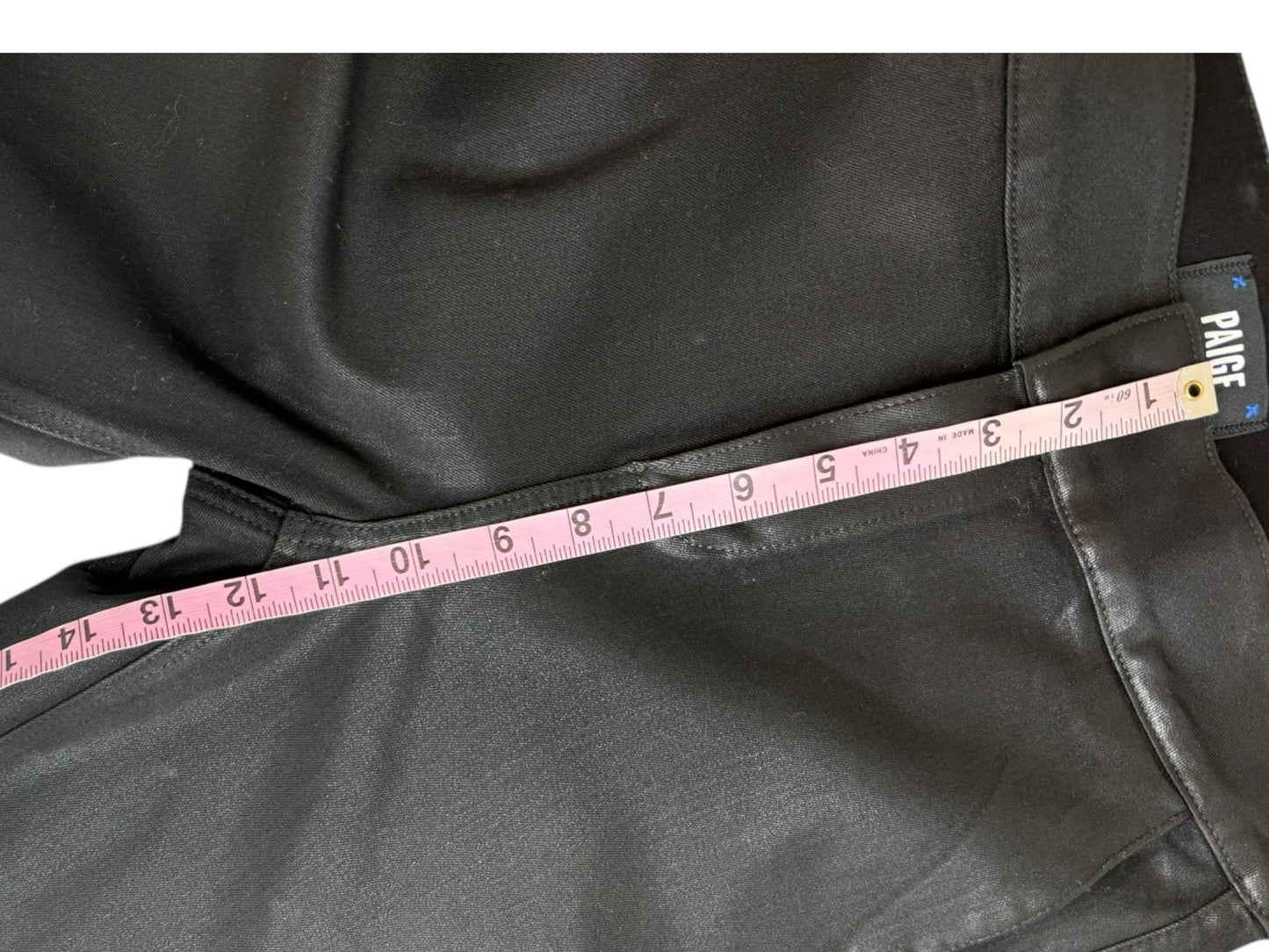 PAIGE Black Fog Luxe Coating NELLIE Trousers Size 29