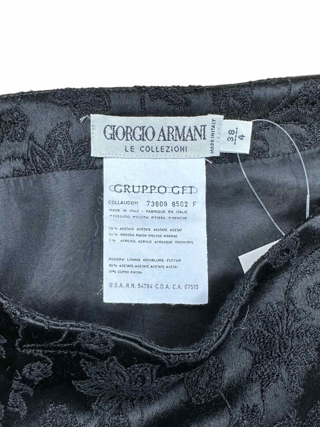Giorgio Armani Black Floral Skirt Size 38