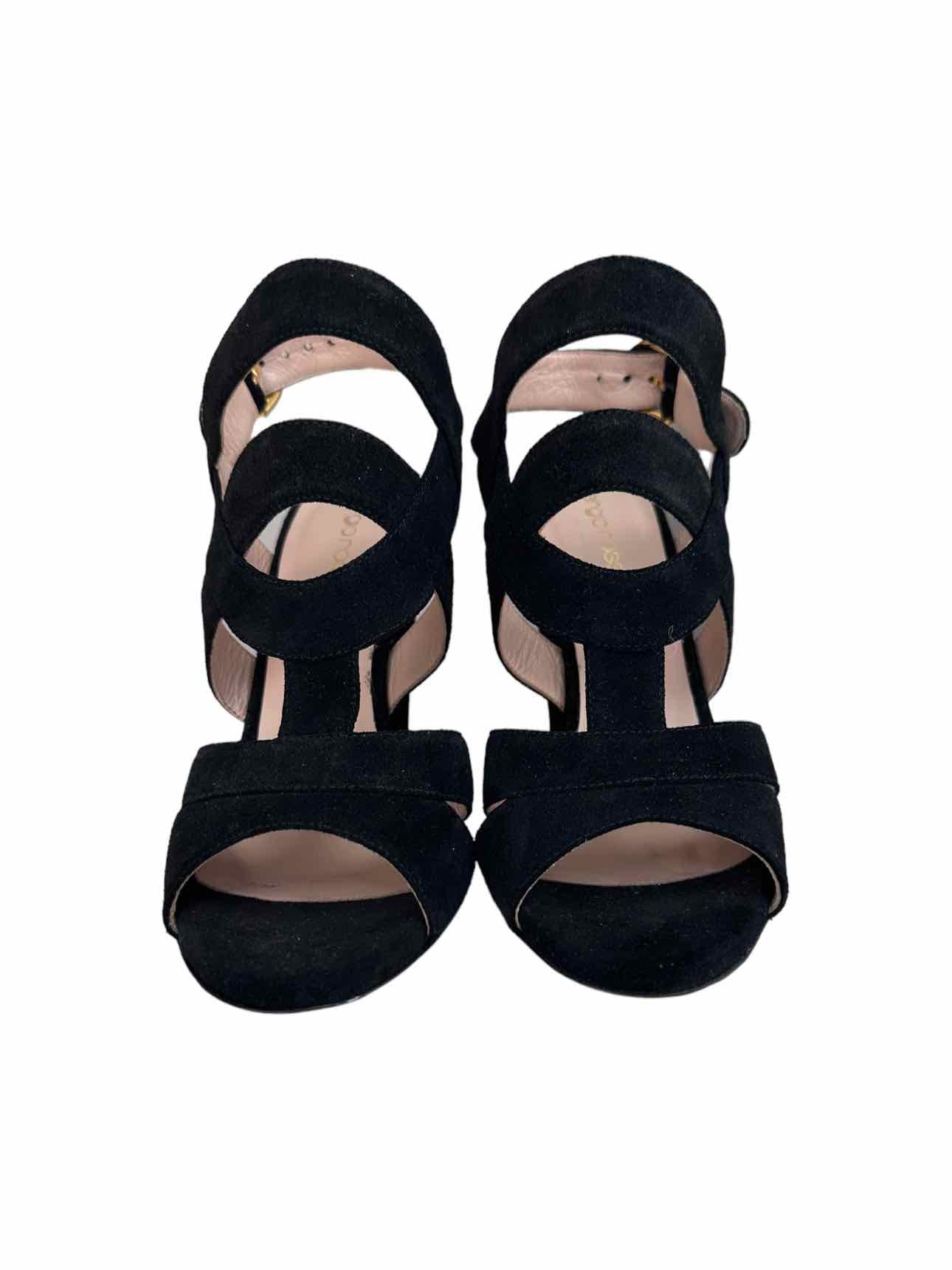 Sergio Rossi Black Suede Sandal Pump Size 38
