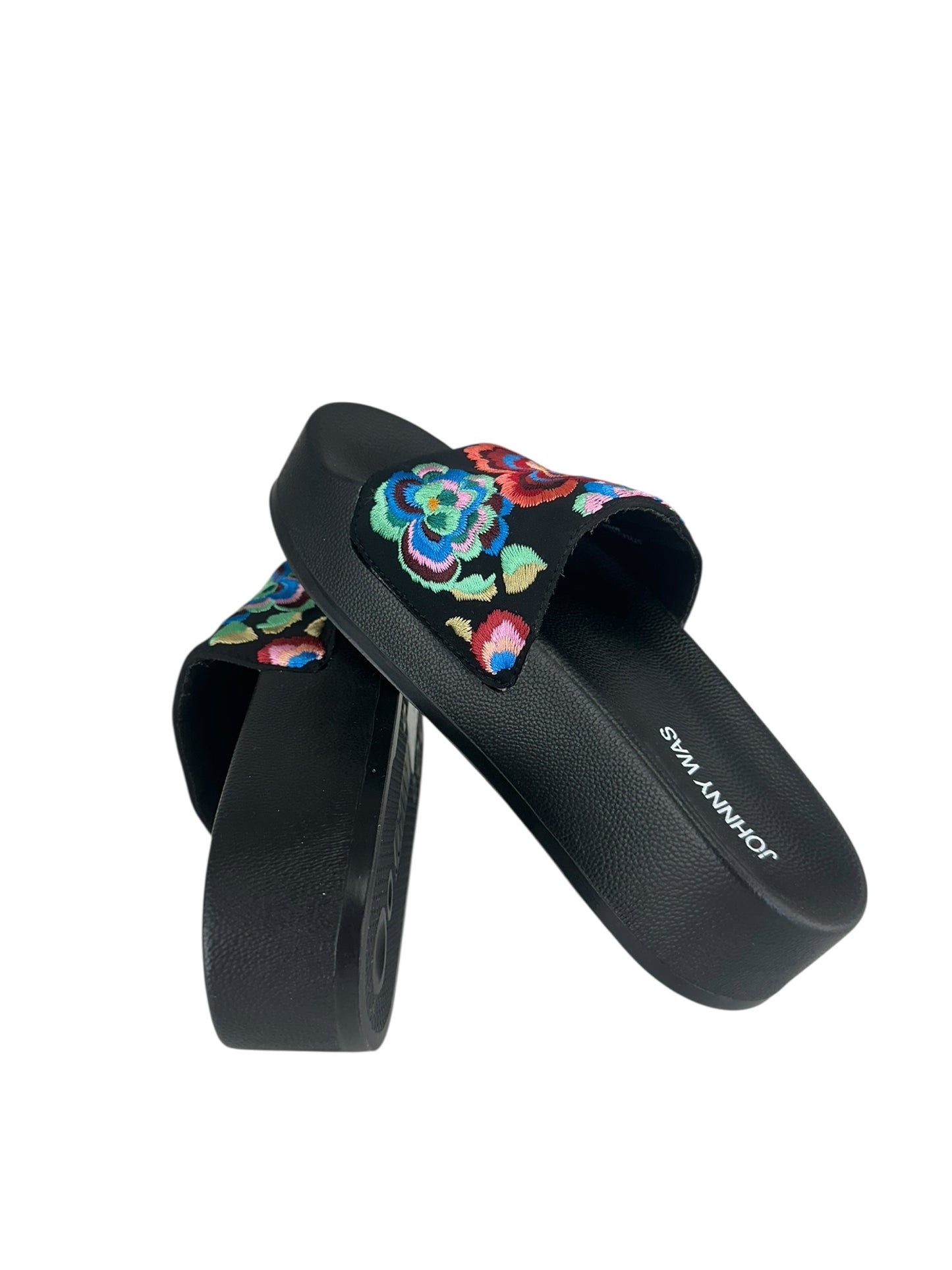 Johnny Was Black Calanthe Platform Sandal Size 6