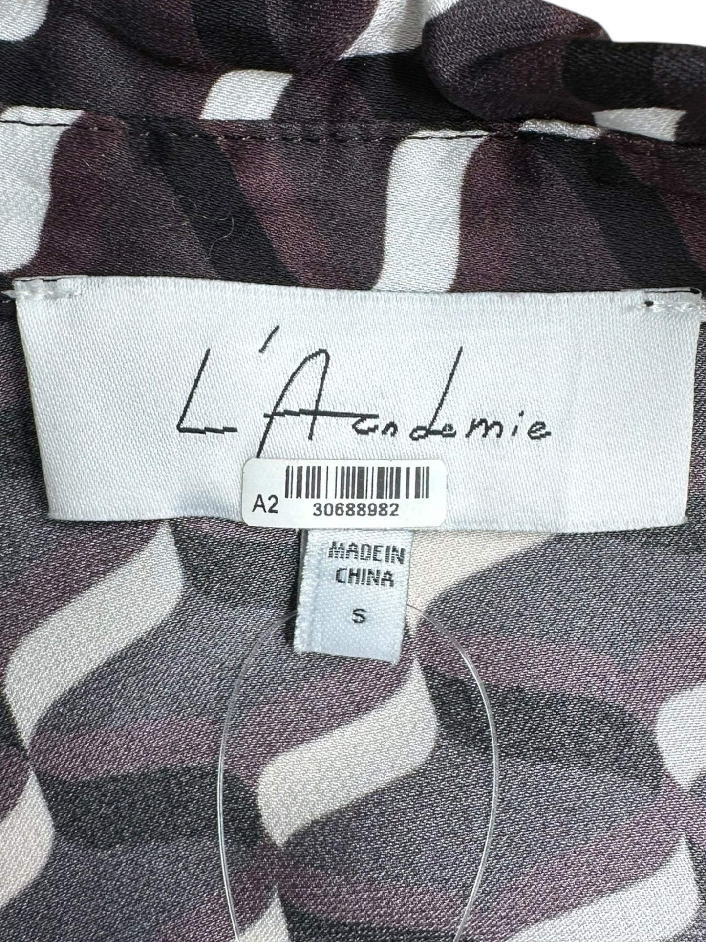 L'Academie Gray Print Collared Mini Dress Size S