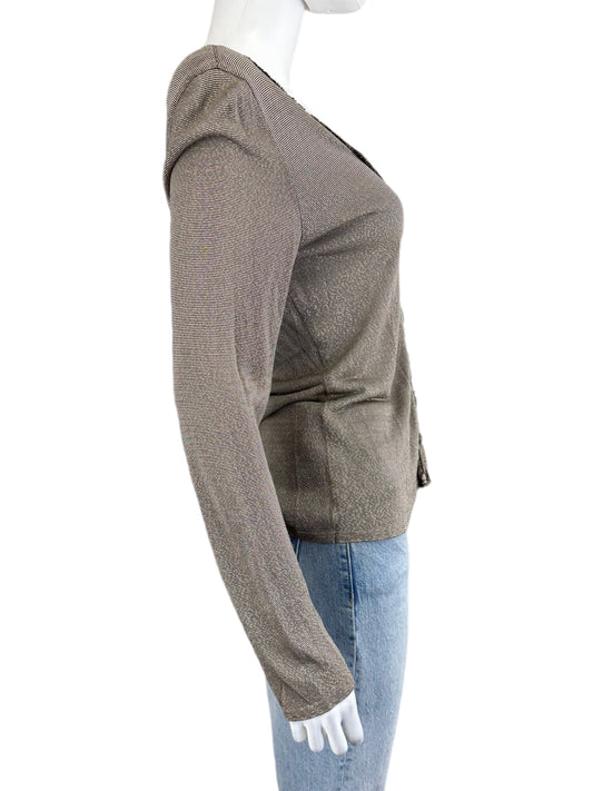ESCADA Lightweight Brown Shimmer Sweater Cardigan Size 40