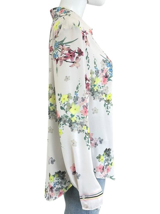 Ted Baker Floral Print Button Down Shirt Size 4