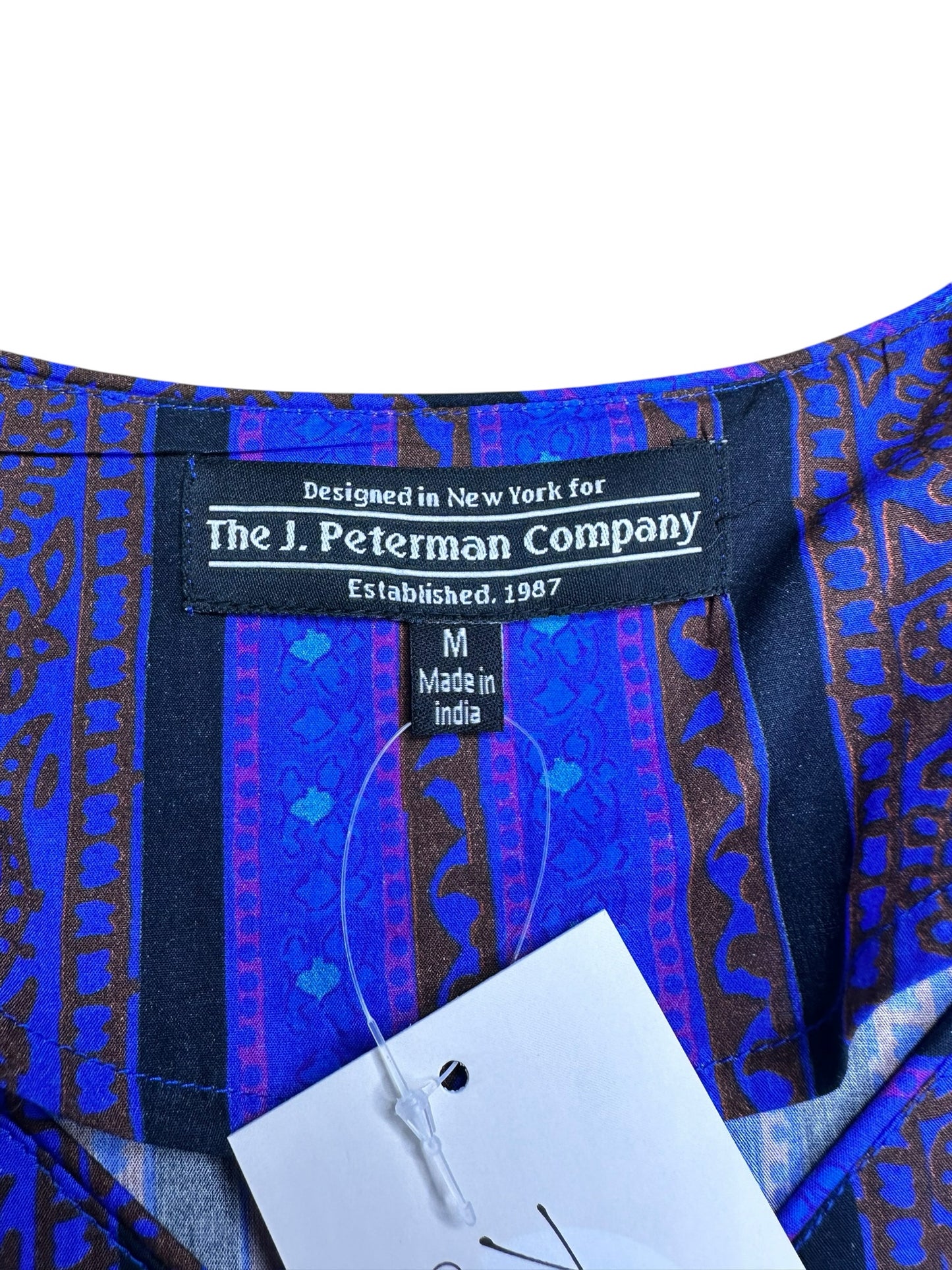 The J. Peterman Company Blue Striped Dress Size M