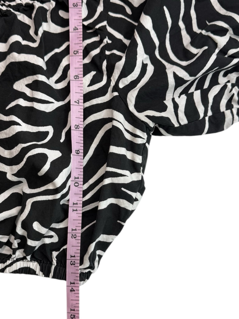 Rails Black Zebra Evy One Shoulder Cropped Top & Skirt Size XS