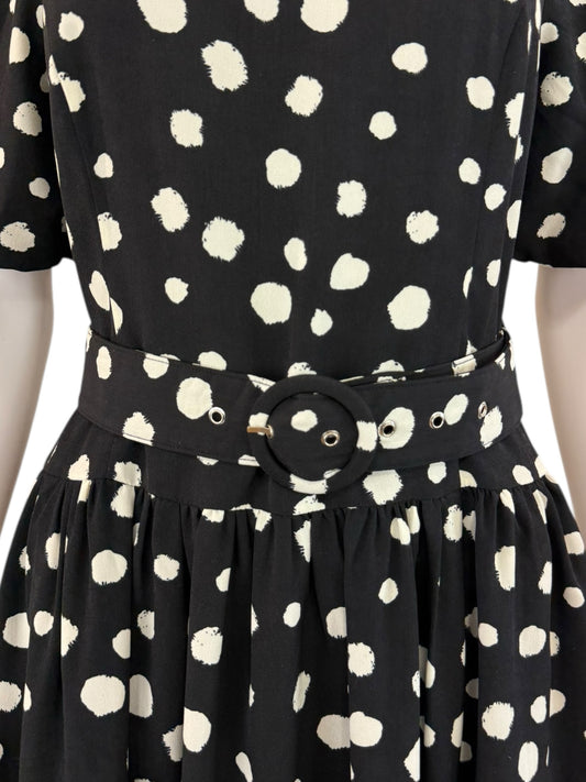 Adelyn Rae NWT Black Darlene Polkadot Mini Dress Size M