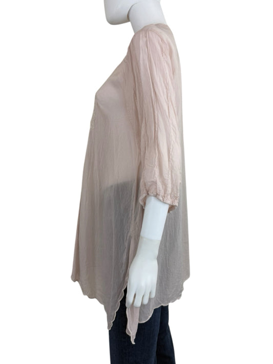 Johnny Was Blush Embroidered Tunic Size M
